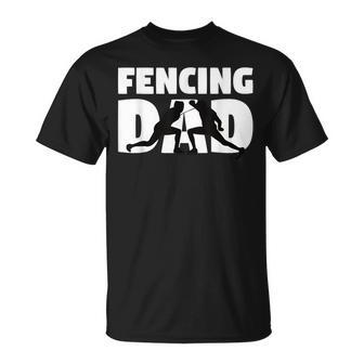 Fencing Dad Father Fencing Silhouette T-Shirt - Monsterry