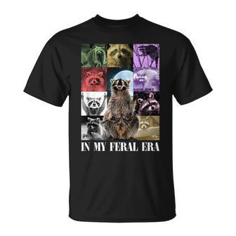 In My Feral Era Awesome Raccoon Raccoon Cringy Meme T-Shirt - Seseable