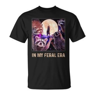 In My Feral Era Racoons Howling At The Moon Raccoon Meme T-Shirt - Thegiftio UK