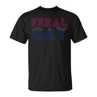 Feral Gay Lgbt Gay Bi Pan Trans Pride Meme Bisexual Flag T-Shirt - Monsterry DE