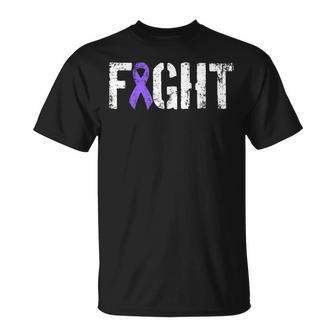 Fight Hodgkins Lymphoma Cancer Military Purple Ribbon T-Shirt - Monsterry AU