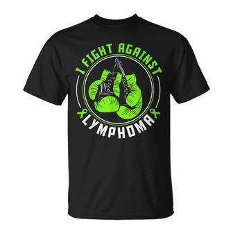 I Fight Lymphoma Awareness Support Boxing Gloves T-Shirt - Monsterry DE