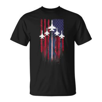Fighter Jet Airplane American Flag Patriotic 4Th Of July T-Shirt | Mazezy CA