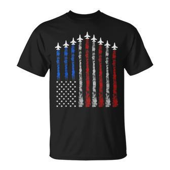 Fighter Jet Airplane Usa Flag 4Th Of July Patriotic T-Shirt - Thegiftio UK