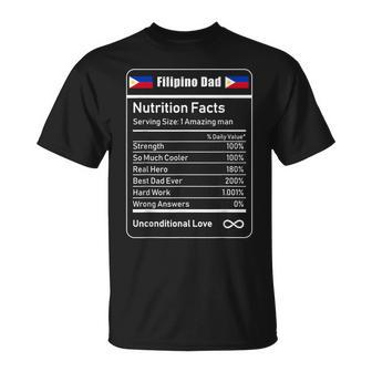 Filipino Dad Nutrition Facts Fathers Day T-Shirt - Monsterry DE