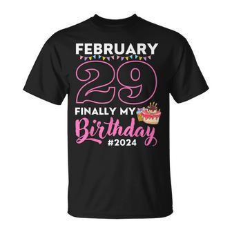 Finally My Birthday Leap Day Laughter For Leap Year 2024 T-Shirt - Seseable