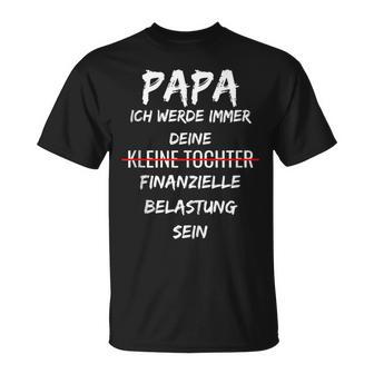 Finanzielle Belastung T Papa Tochter Spruch T-Shirt - Geschenkecke