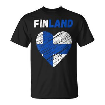 Finland Flag Holiday Finland Heart Finnish Flag T-Shirt - Thegiftio UK