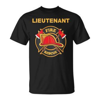 Fire Rescue Lieutenant Department For Firefighters T-Shirt - Monsterry
