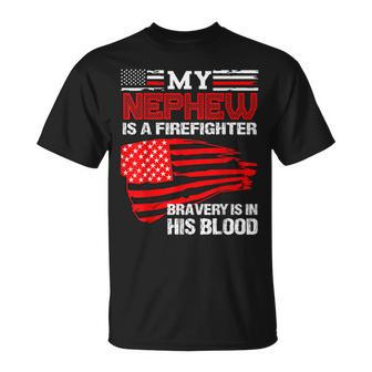 Firefighter Nephew Bravery Is In His Blood T-Shirt - Monsterry AU