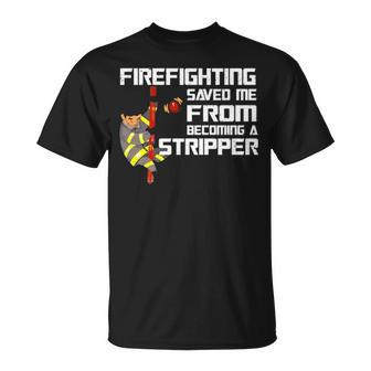 Firefighting Saved Me Firefighter T-Shirt | Mazezy