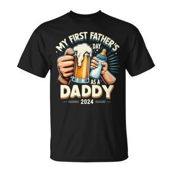 My First Father's Day As A Daddy Black Dad Black Father T-Shirt - Seseable