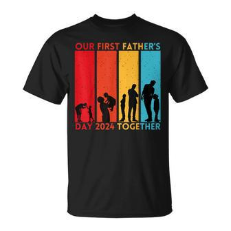 Our First Father’S Day Together Retro Father's Day 2024 T-Shirt - Thegiftio UK