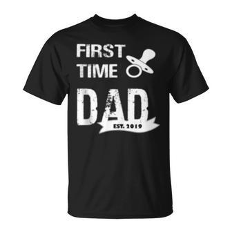 First Time Dad Est 2019 For New Father T-Shirt - Monsterry DE