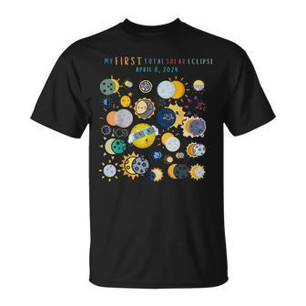 My First Total Solar Eclipse 2024 Toddler Planet T-Shirt | Mazezy