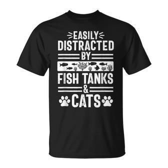 Fish Tank Lover Cat Owner Aquarium Aquarist Men T-Shirt - Monsterry