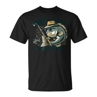Fishing Reel Cool Grandpa Fathers Day Bass Dad T-Shirt - Seseable