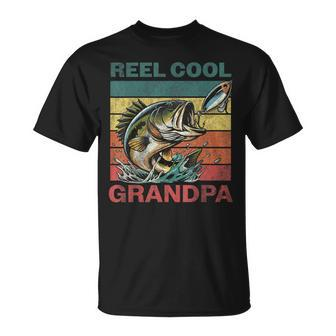 Fishing Reel Cool Grandpa Fathers Day Bass Dad T-Shirt - Thegiftio UK