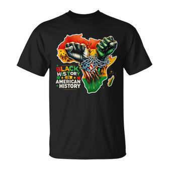 Fist Hands Black History Black History Is American History T-Shirt - Monsterry UK