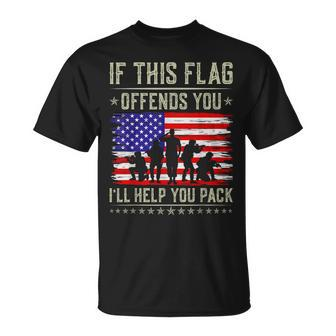 If This Flag Offends You I'll Help You Us Flag Veterans Day T-Shirt - Thegiftio UK