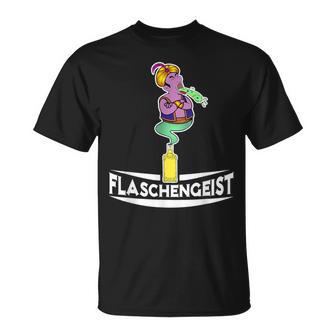 Flaschengeist Djinn Saufen Kotzen Alcohol Gin Spirit T-Shirt - Seseable