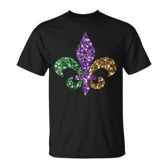 Fleur De Lis Mardi Gras Symbol Louisiana Carnival New Orlean T-Shirt - Seseable
