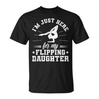 Flipping Daughter Gymnastics Dad Of A Gymnast Dad T-Shirt - Monsterry AU