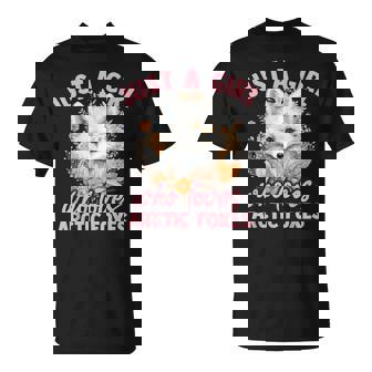 Floral Arctic Fox Just A Girl Who Loves Arctic Foxes T-Shirt - Thegiftio UK