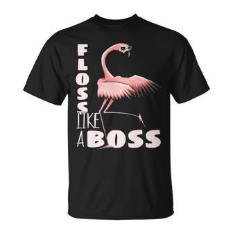 Floss Like A Boss Flamingo Flossing Bird T-Shirt | Mazezy