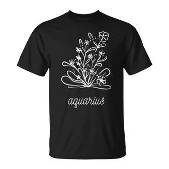 Flower Constellation Aquarius Aquarius Man Or Woman T-Shirt - Thegiftio UK