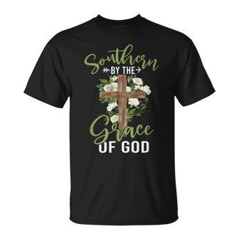 Flower Cross American By Birth Southern By The Grace Of God T-Shirt - Monsterry DE