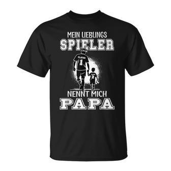 Football Papa Mein Lieblingsspielnt Nennt Mich Papa German Langu T-Shirt - Geschenkecke