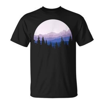 Forest Scene Mountain Silhouette T-Shirt - Monsterry DE