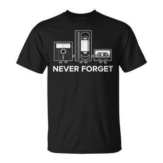 Never Forget T Floppy Disk Vhs Tape 90S 80S T-Shirt - Monsterry UK