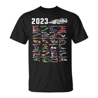Formula 1 2023 Calendar For Racing Car Fan T-Shirt - Seseable