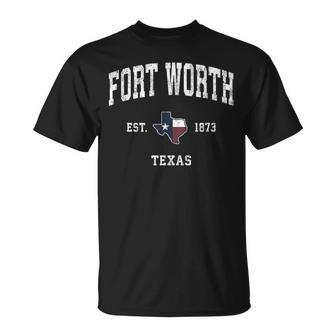 Fort Worth Texas Tx Vintage State Flag Sports T-Shirt - Monsterry UK