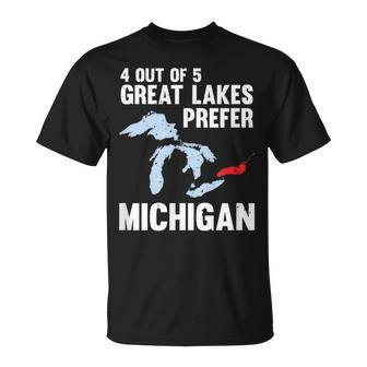 Four Out Of Five Great Lakes Prefer Michigan T-Shirt - Monsterry UK