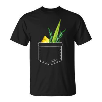 Four Species Feast Of Tabernacles Holiday Sukkot 2024 Pocket T-Shirt - Monsterry