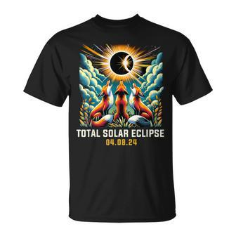 Fox Howling At Solar Eclipse T-Shirt - Seseable