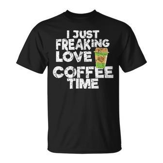 I Freaking Love Coffee Time Vintage Coffee T-Shirt - Thegiftio UK