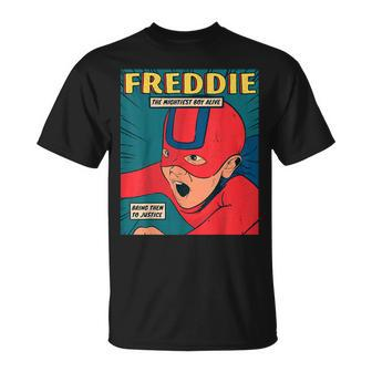 Freddie The Superhero I Birthday Name T-Shirt - Seseable