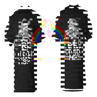 Free Little Sister Hugs Unicorn Lgbt Pride Rainbow T-Shirt | Mazezy