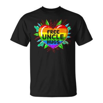 Free Uncle Hugs A Half Pride Lgbt Flag Heart Gay Lesbian T-Shirt - Monsterry UK