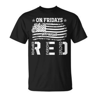 On Friday We Wear Red American Flag Military Supportive T-Shirt - Monsterry DE