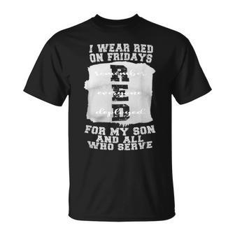 On Friday We Wear Red On Friday Military Red Fridays Son T-Shirt - Monsterry