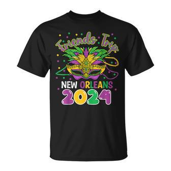 Friends Trip New Orleans 2024 Mardi Gras Masked T-Shirt - Seseable