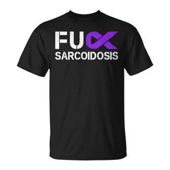 Fuck Fu Sarcoidosis Awareness Month Purple Ribbon Support T-Shirt - Monsterry