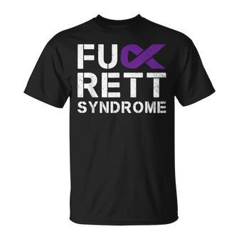 Fuck Rett Syndrome Awareness Purple Ribbon Warrior Fighter T-Shirt - Monsterry
