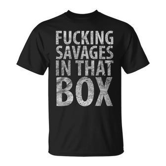 Fucking Savages In That Box Baseball T-Shirt - Monsterry UK