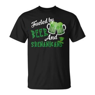 Fueled By Beer And Shenanigans St Patricks Day Beer T-Shirt | Mazezy